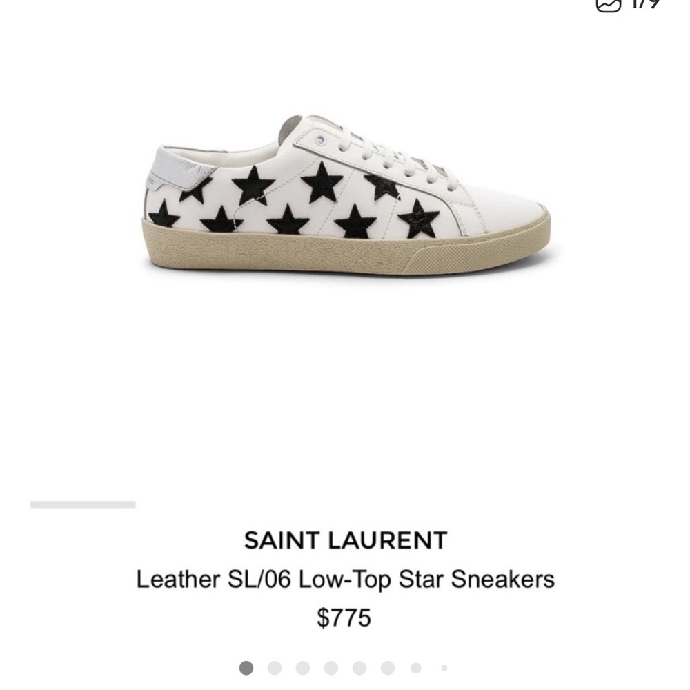 NWOT! SAINT LAURENT Calf Leather SL/06 Low-Top Star Sneakers.